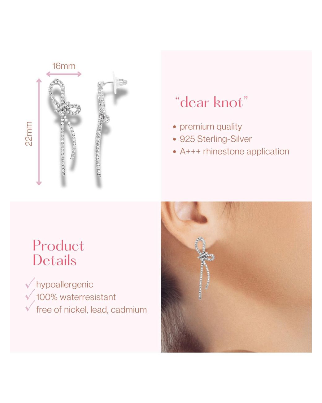 ARS-ARGENTI White Ohrringe Dear Knot