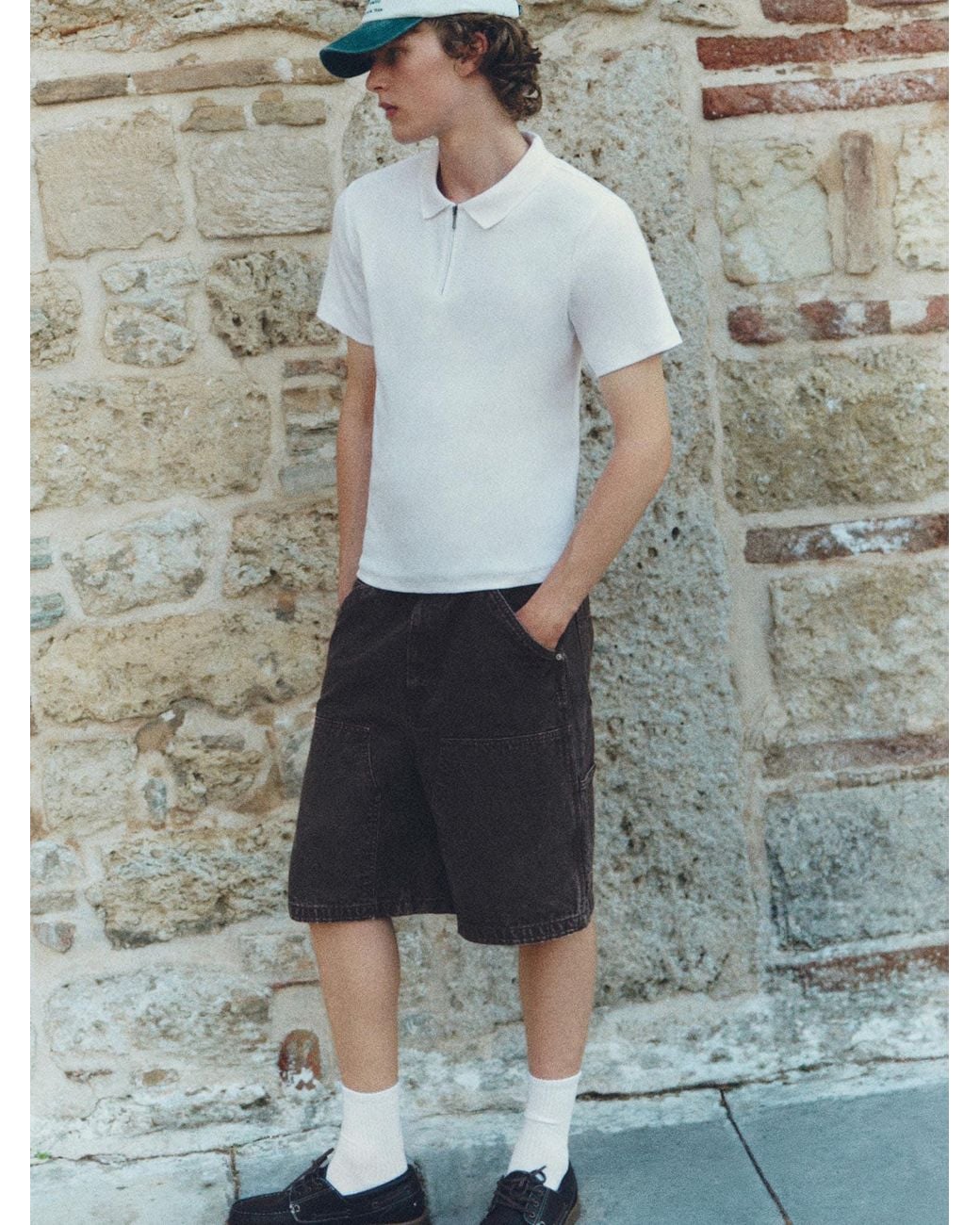 Pull&Bear Poloshirt in White für Herren