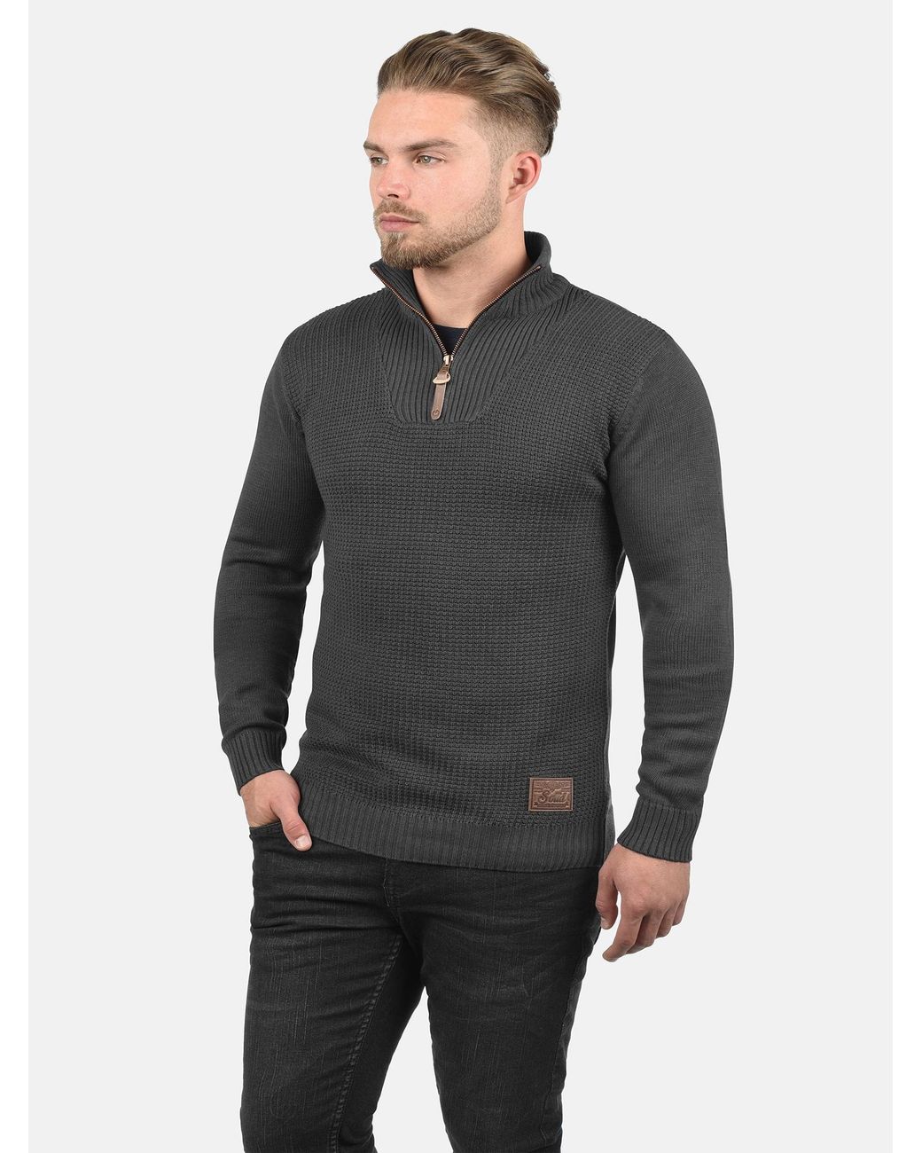 Solid Pullover Tommy in Gray für Herren