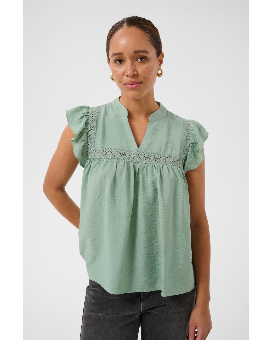 Kaffe Green Bluse Carrie