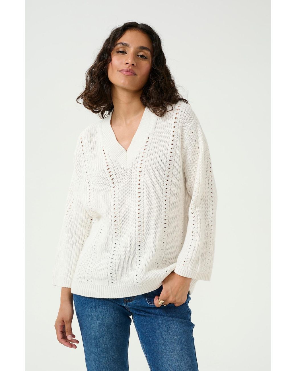 Kaffe White Pullover Lorri