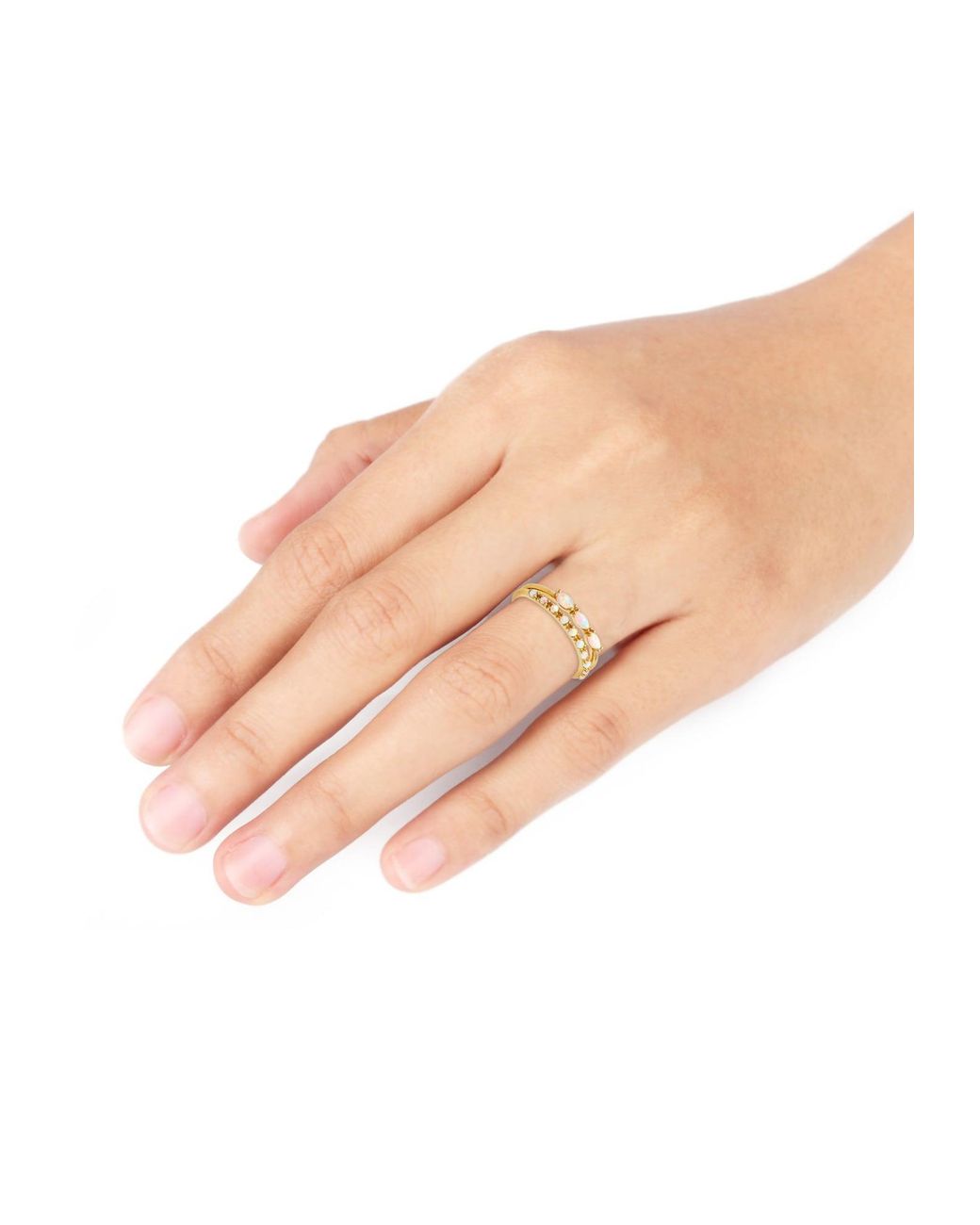 Elli Jewelry Metallic Ring Opal, Vintage