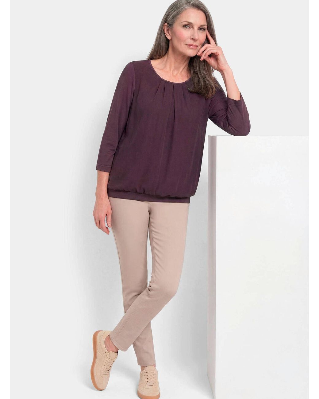 Goldner Purple Bluse