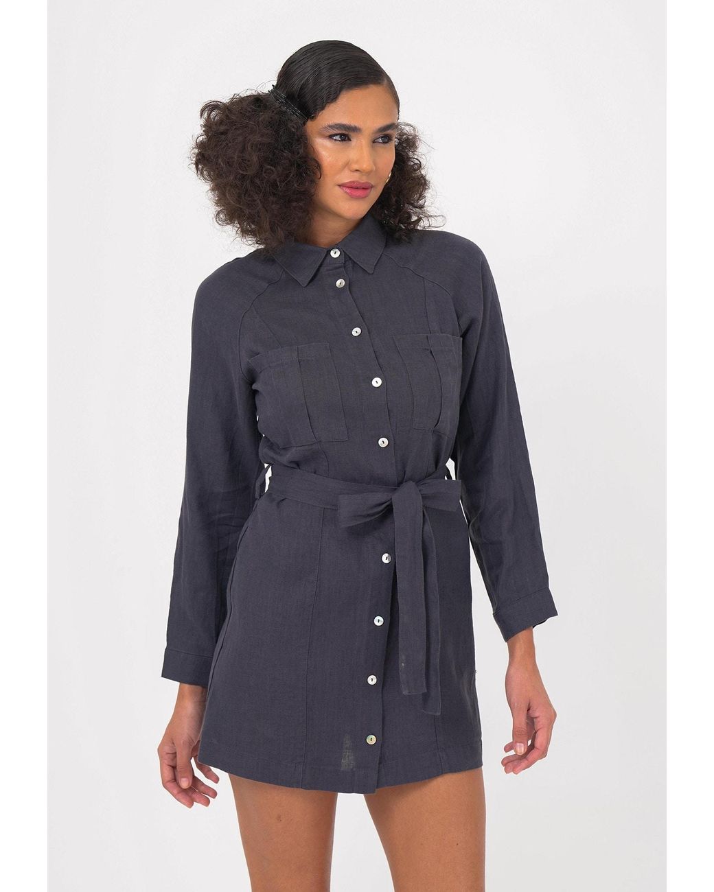 FRESHLIONS Blue Hemdkleid Belinda