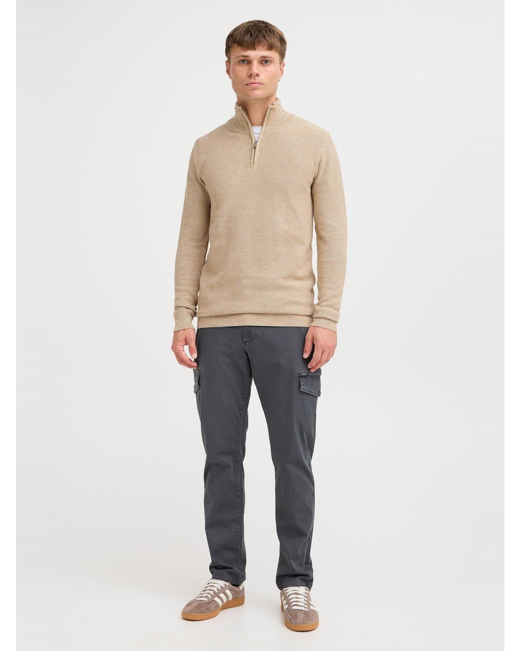 INDICODE Pullover Jador in Natural für Herren