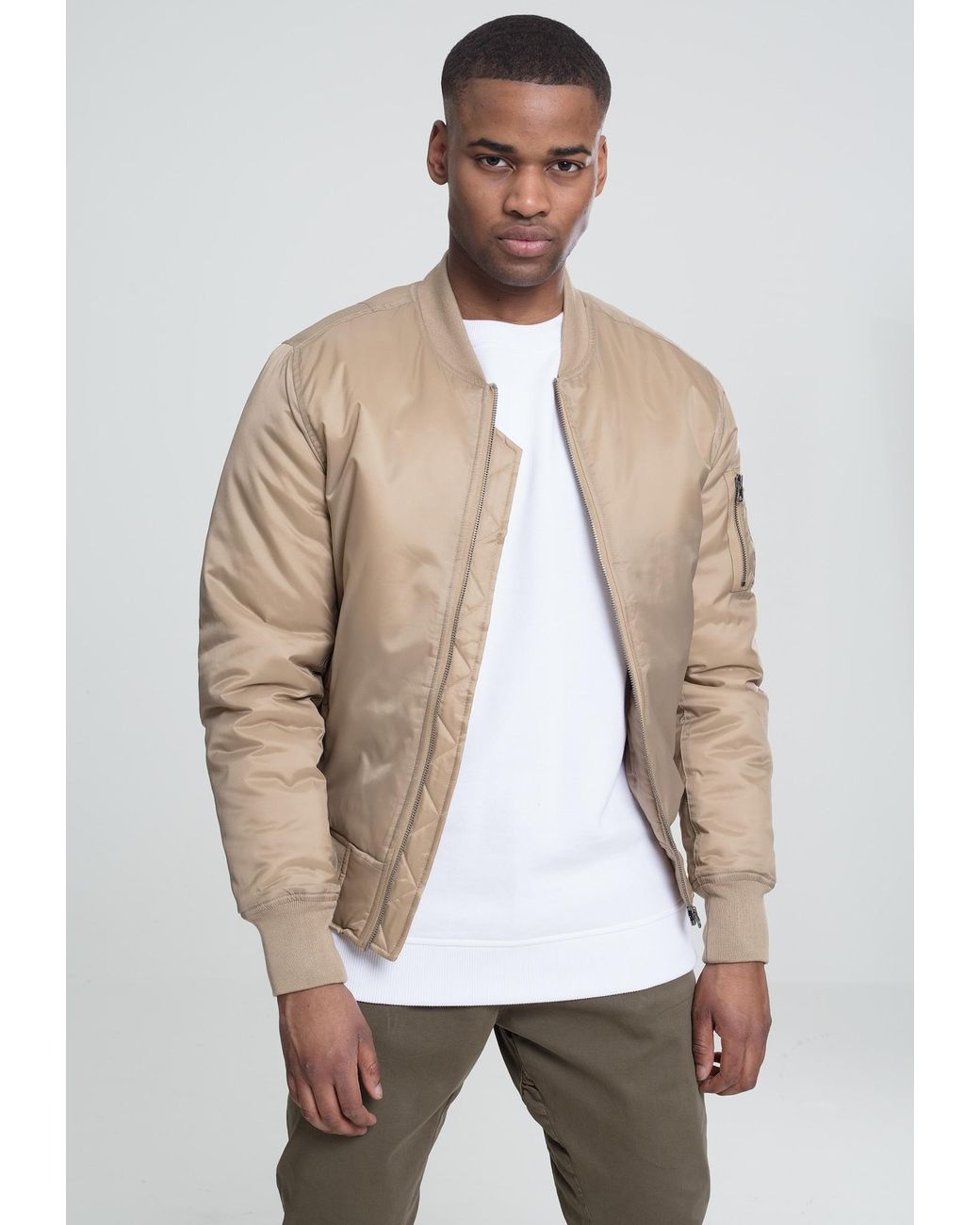 Urban Classics Herren Basic Bomber Jacket in Natural für Herren