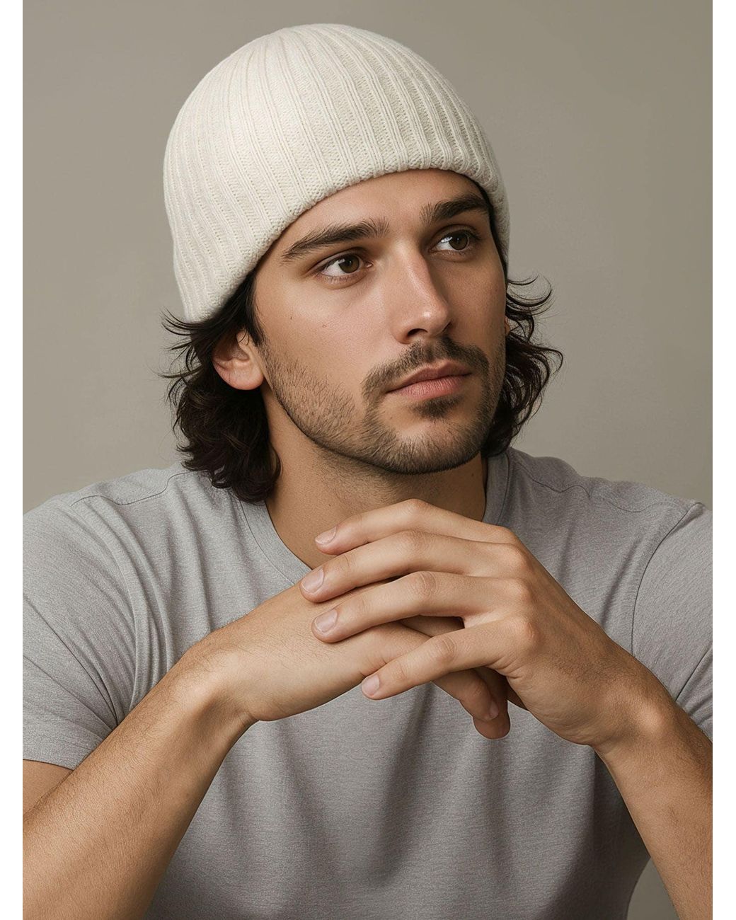 Neverless Mütze 2383 in Natural für Herren