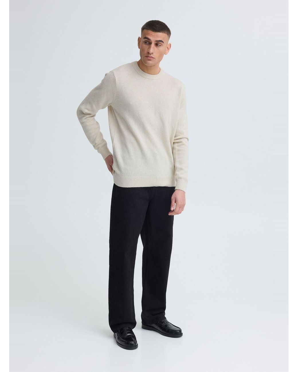 Solid Pullover in White für Herren
