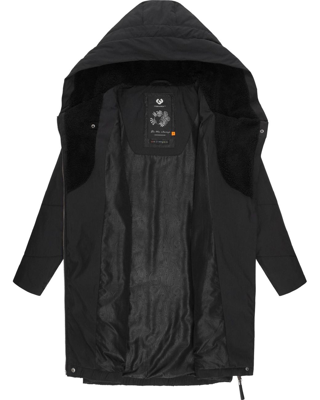 Ragwear Black Wintermantel Gordon