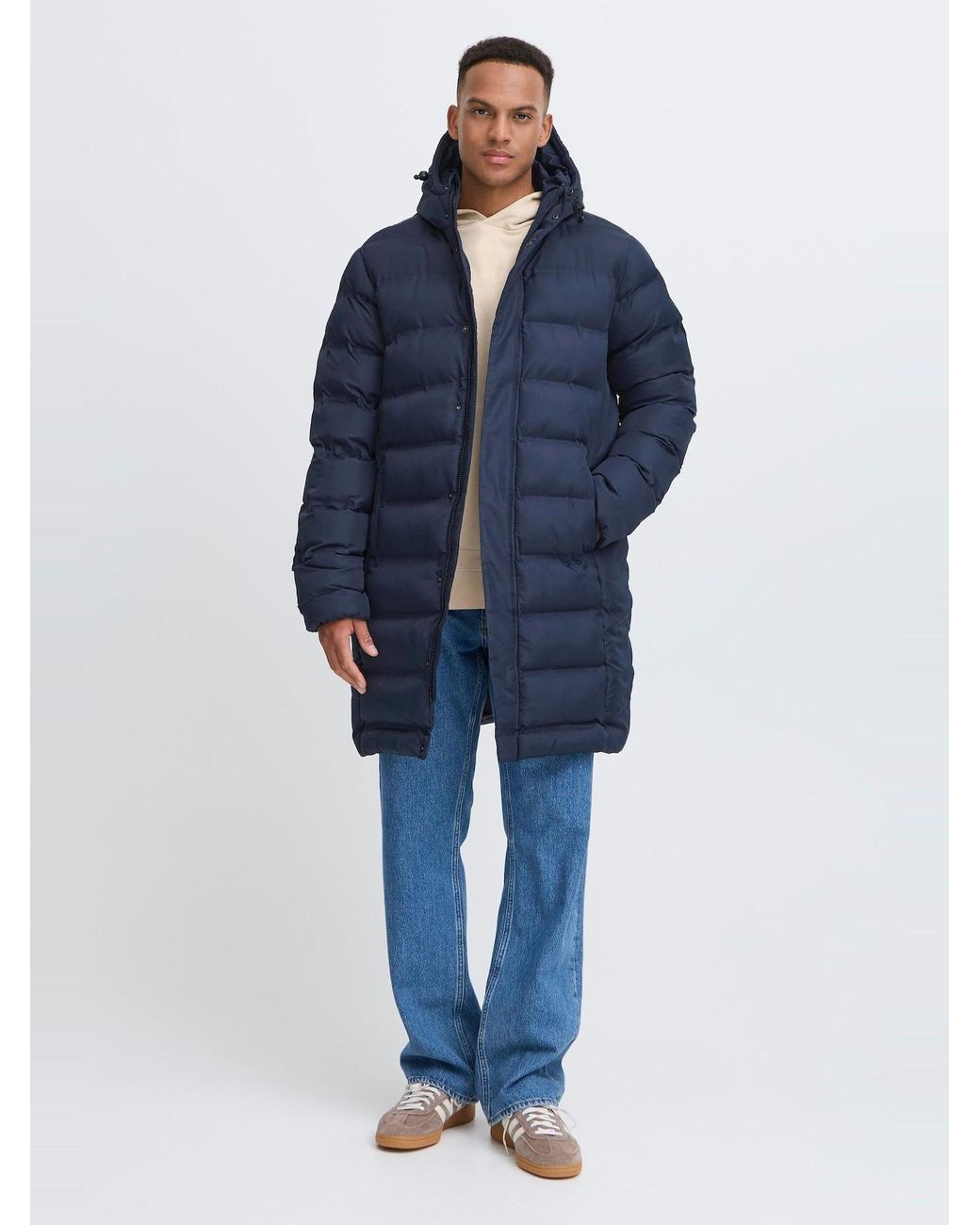Solid Wintermantel Marius in Blue für Herren