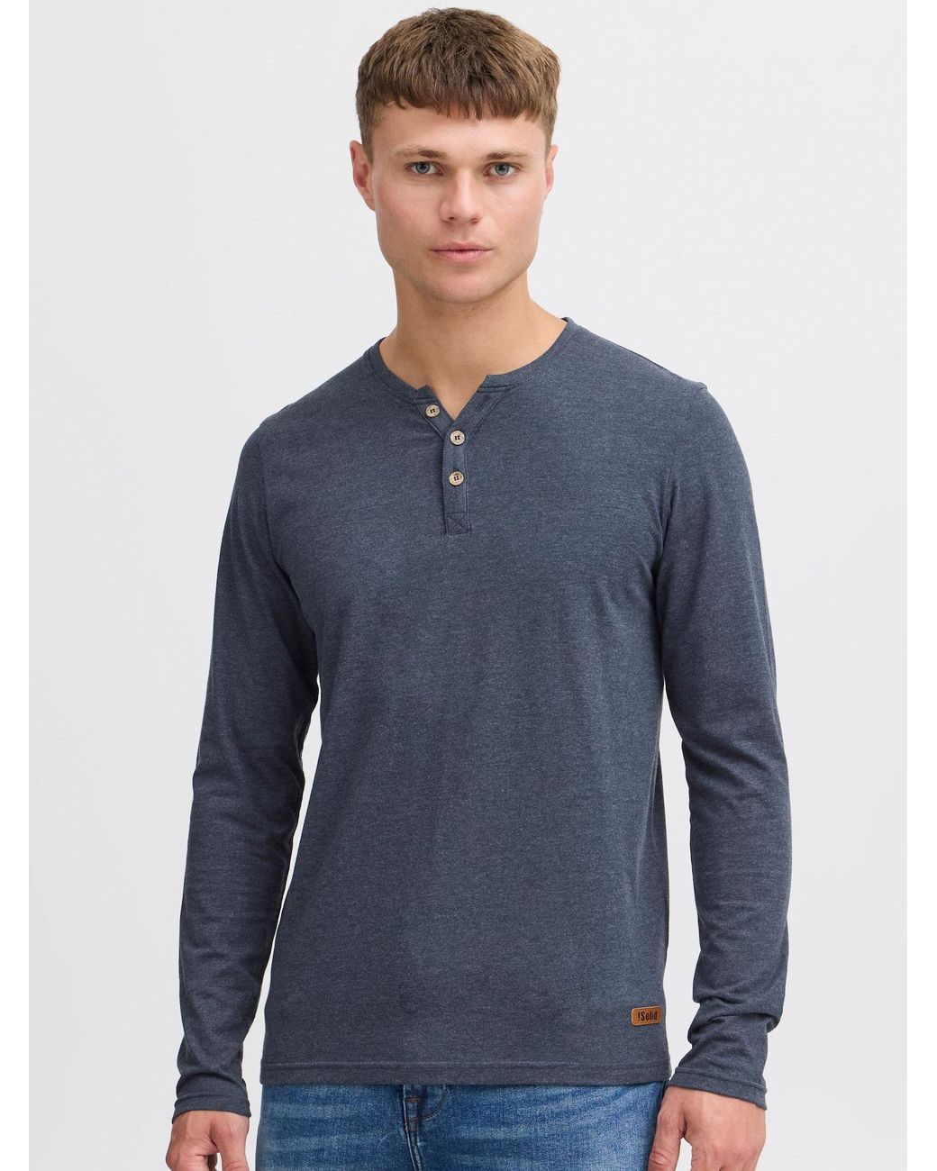 Solid Rundhalsshirt Volko in Blue für Herren