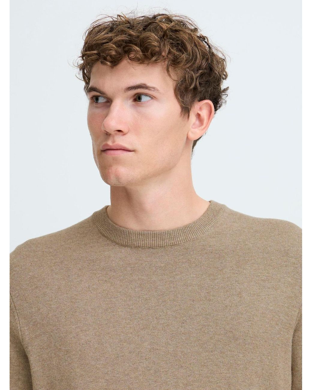 Casual Friday Strickpullover Cfhalfdan in Natural für Herren
