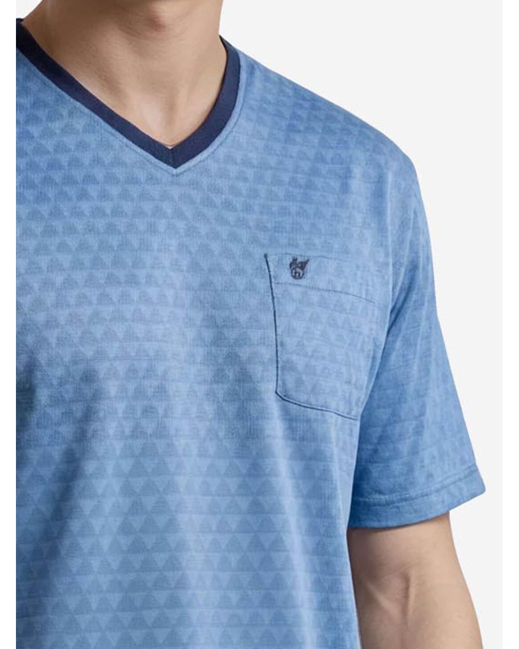 Hajo Pyjama Kurz Klima Light in Blue für Herren