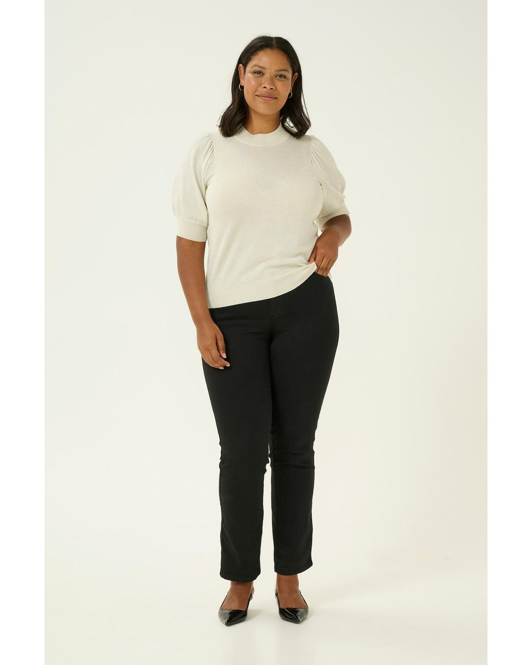 Kaffe White Pullover Regitta