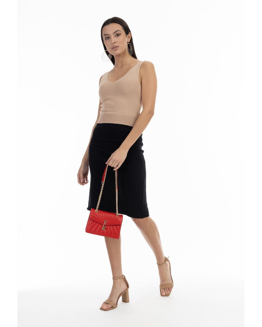 faina Red Handtasche