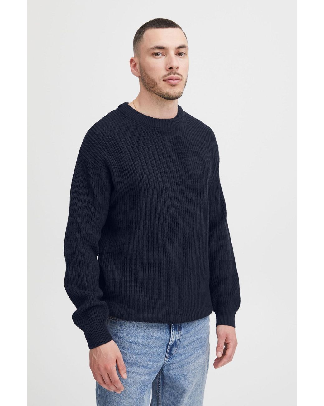Solid Pullover in Blue für Herren