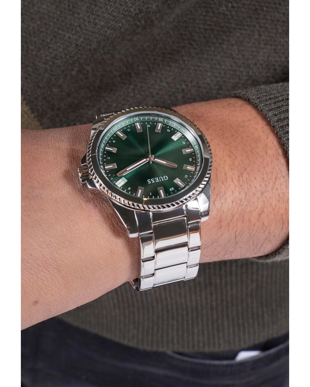 Guess Uhr Champ in Green für Herren