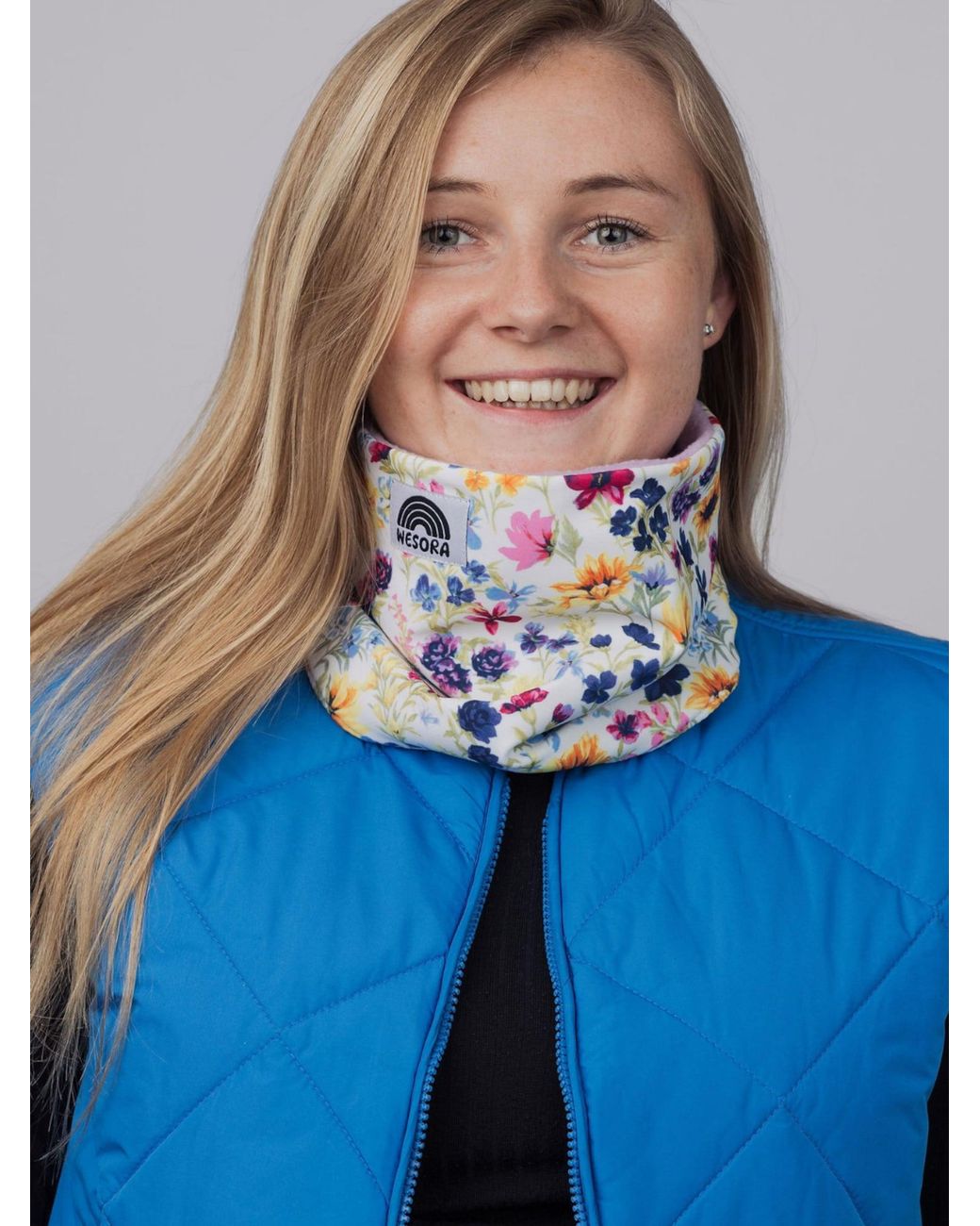 WESORA GmbH White Schlauchschal Printed Neckwarmer Fleece Uv-Schutz