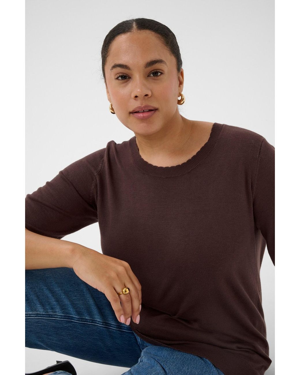 Kaffe Brown Pullover Kclizzy