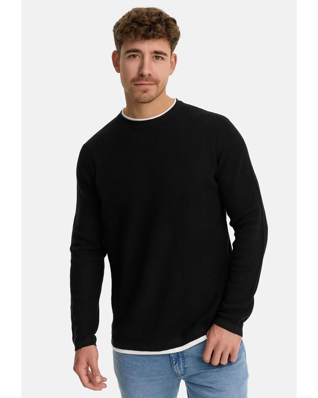 INDICODE Pullover Villads in Black für Herren