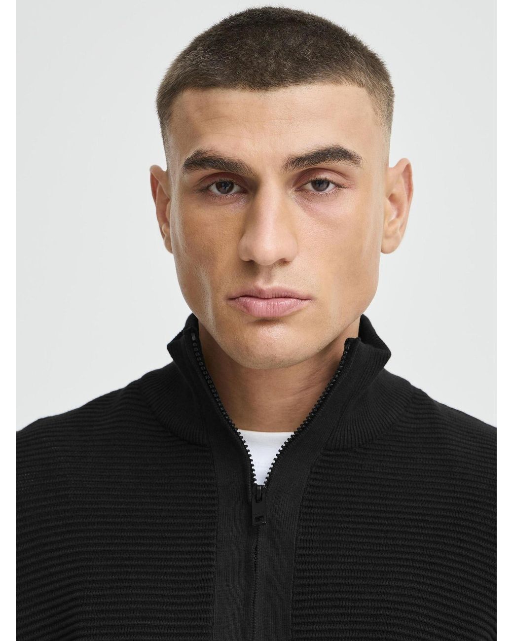 Solid Pullover in Black für Herren