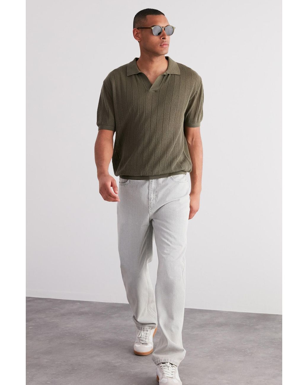 Trendyol Pullover in Green für Herren