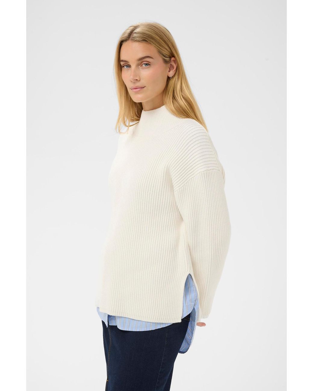 Part Two White Pullover Pwziya