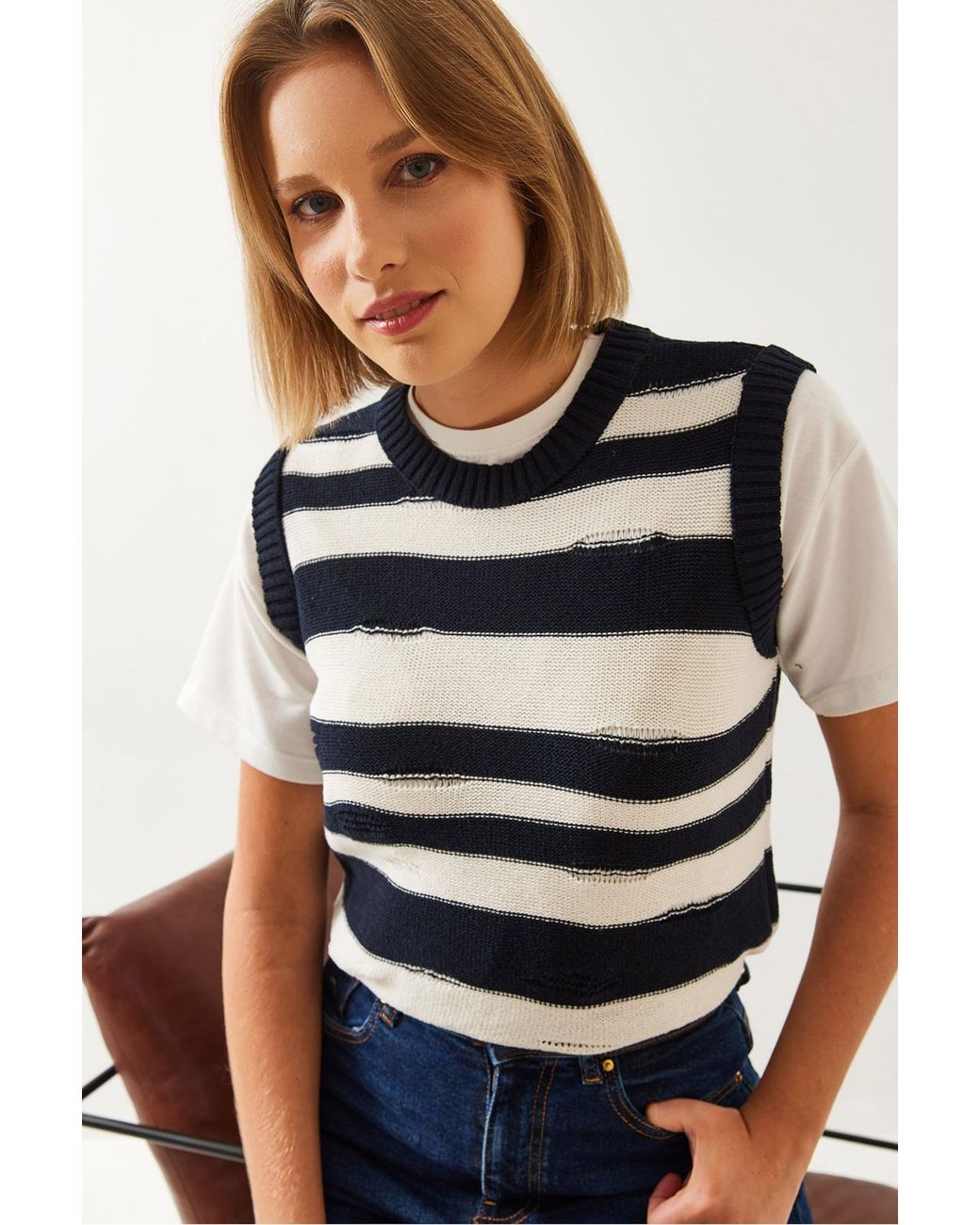Bianco Lucci Blue Pullunder
