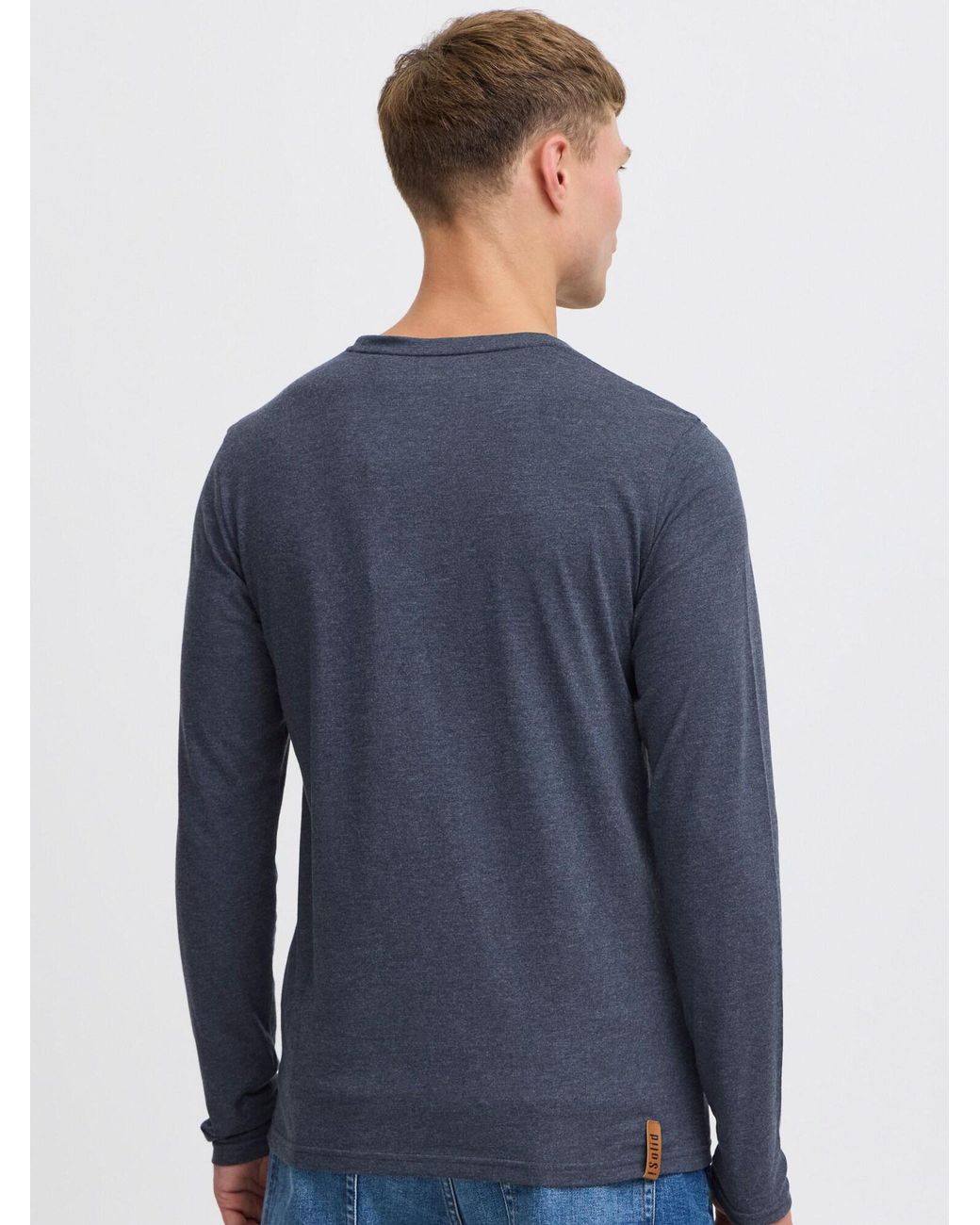 Solid Rundhalsshirt Volko in Blue für Herren
