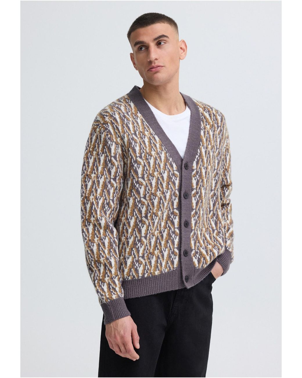 Solid Strickjacke Sdvarian in Gray für Herren