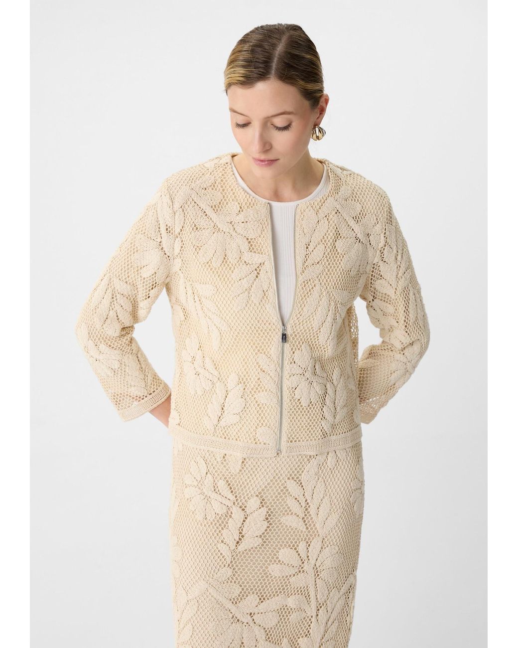 Comma, White Strickjacke