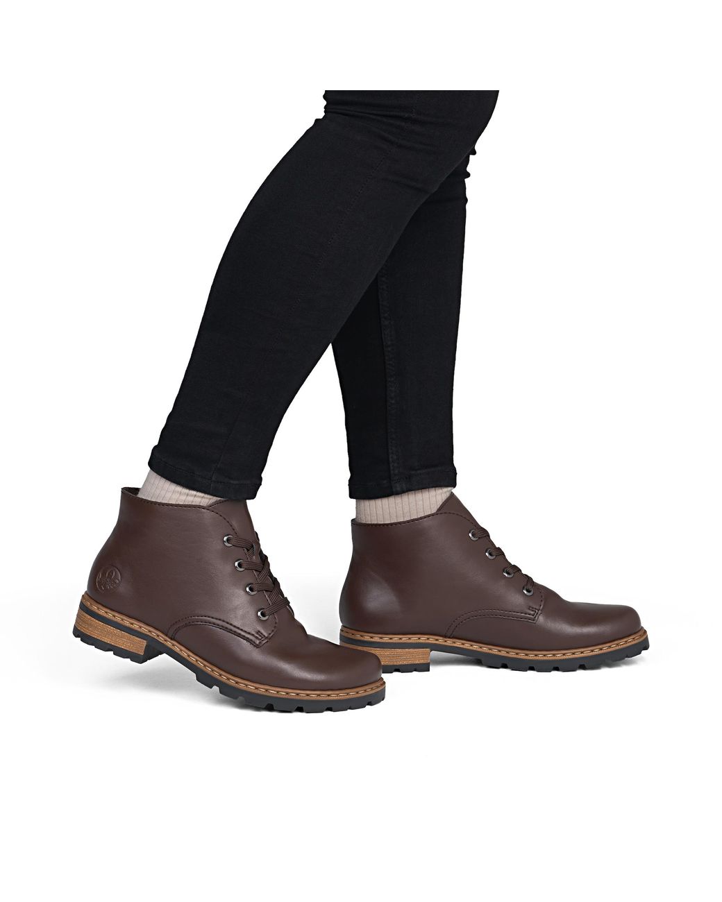 Rieker Brown Schnürstiefelette