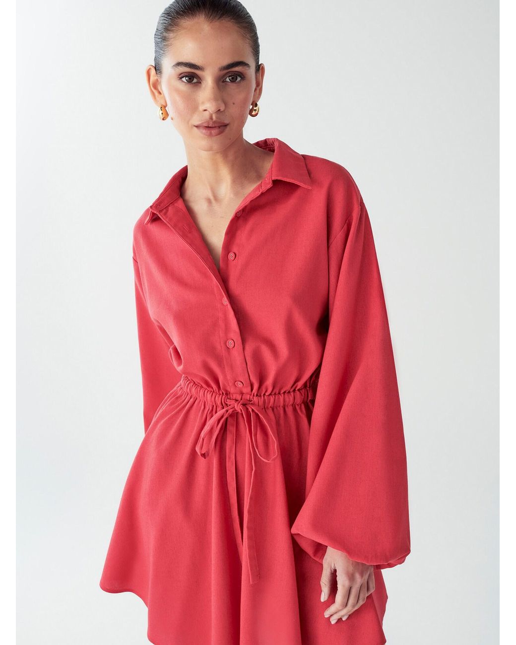 Willa Red Blusenkleid Petal