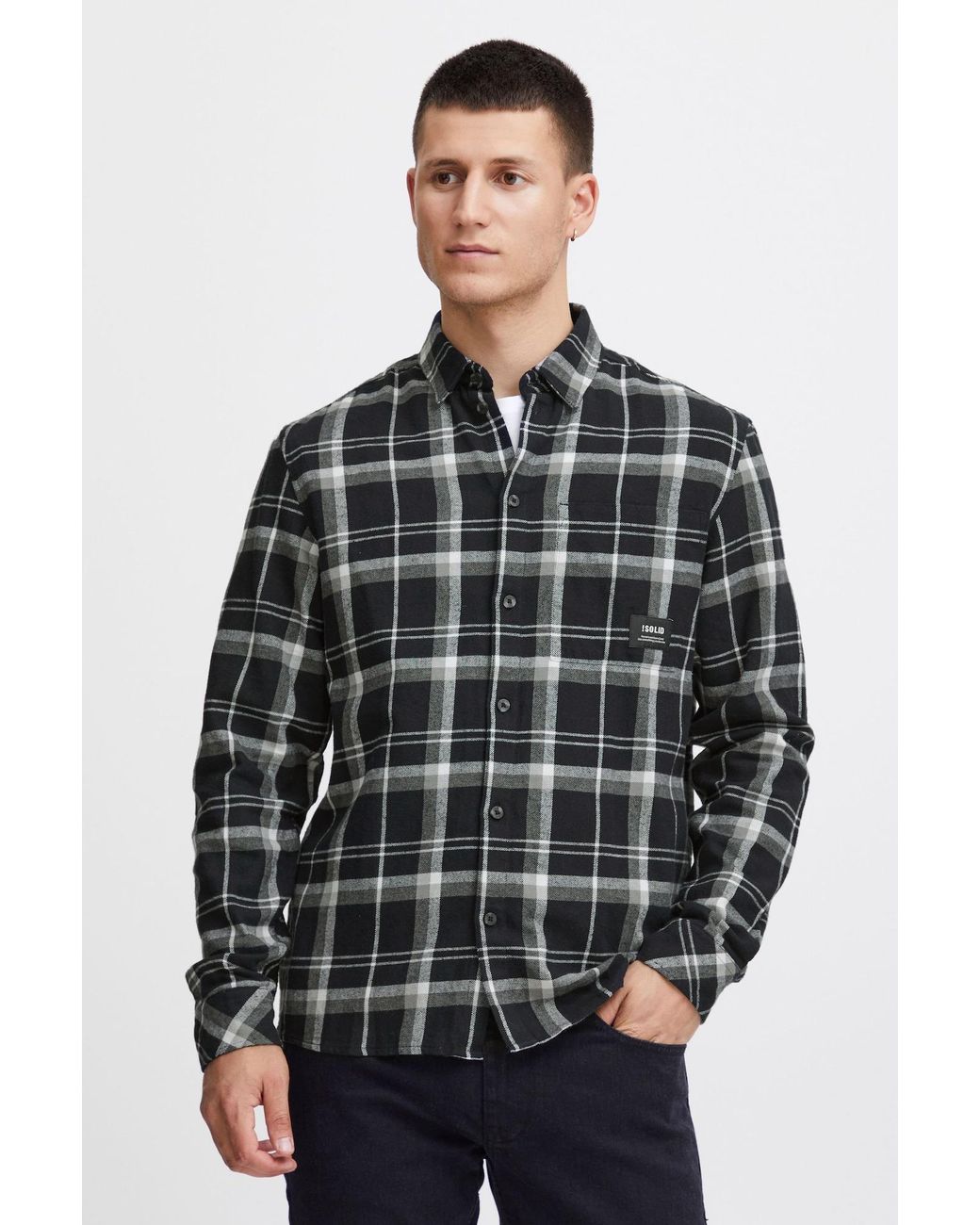 Solid Hemd in Black für Herren