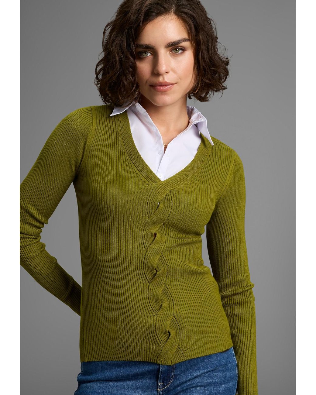 Laura Scott Green Pullover