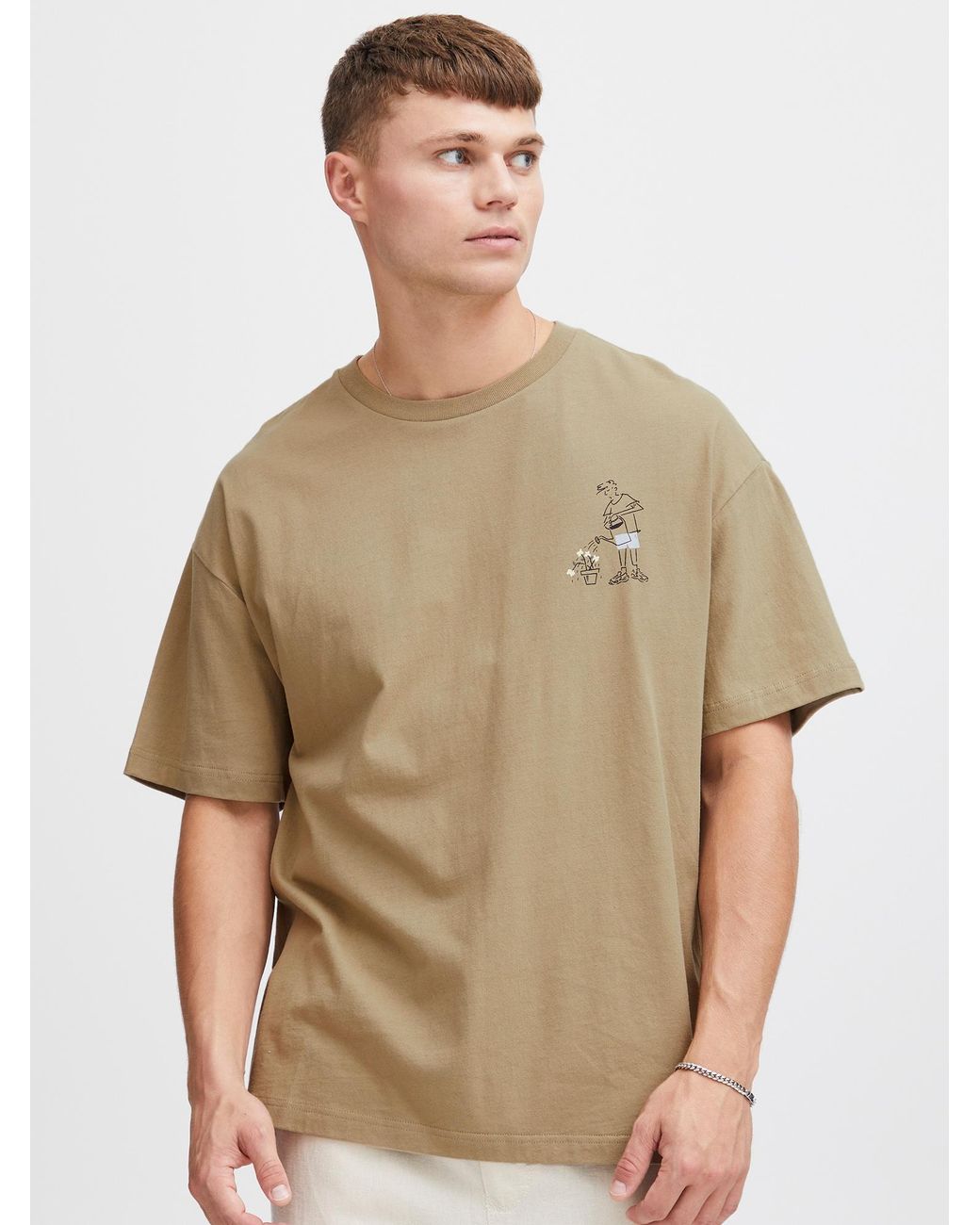 Solid T-Shirt Imre in Natural für Herren