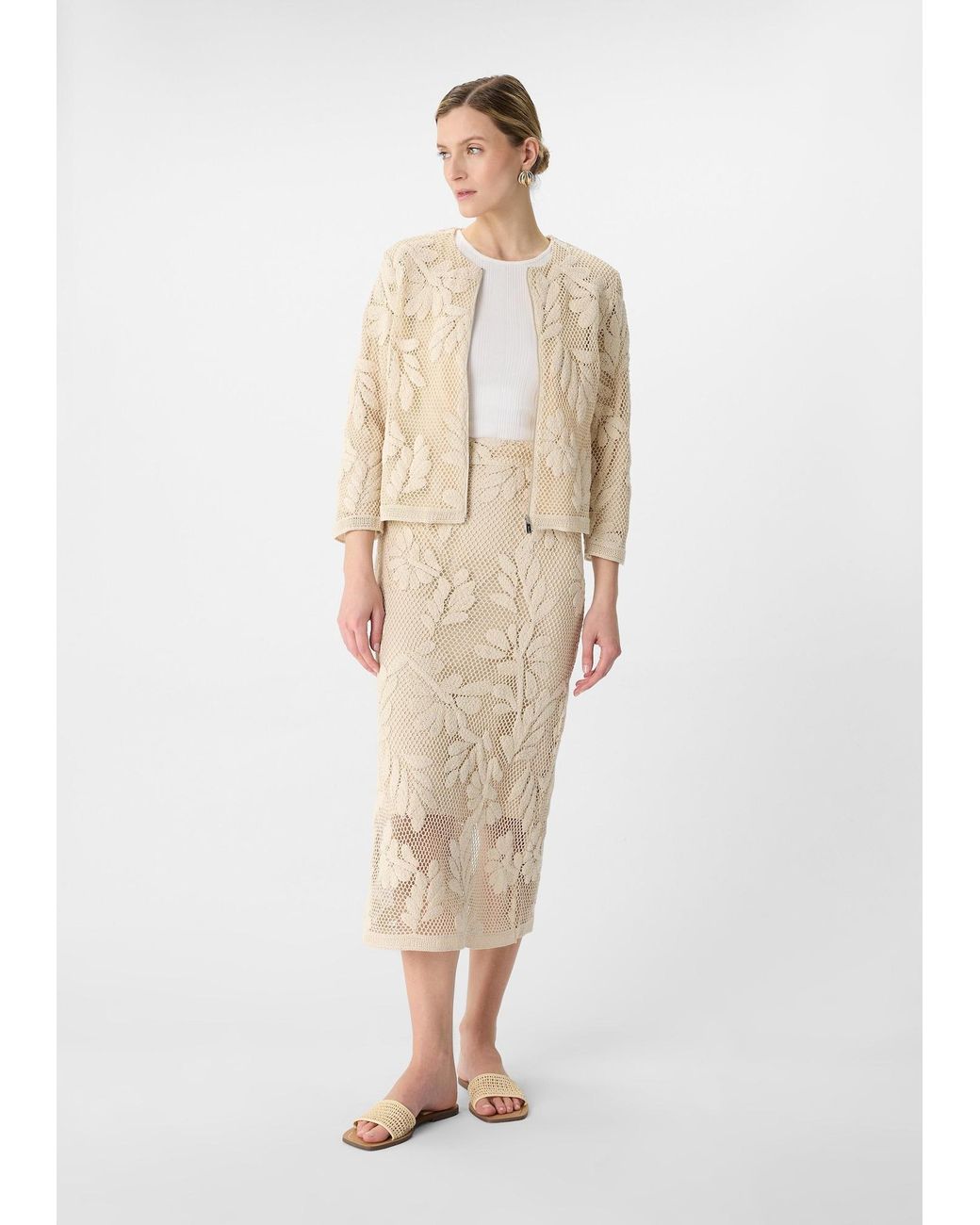 Comma, White Strickjacke