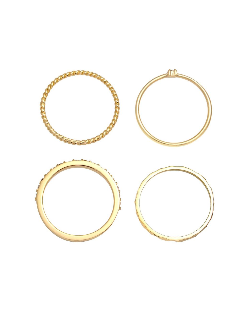 Elli Jewelry Metallic Ring Set Kristall