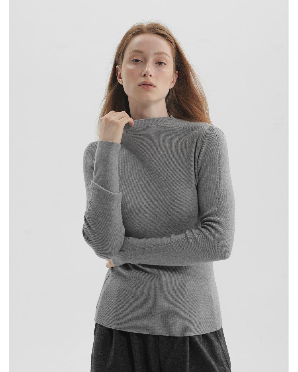 TorWeit Gray Pullover Winter Layer Top