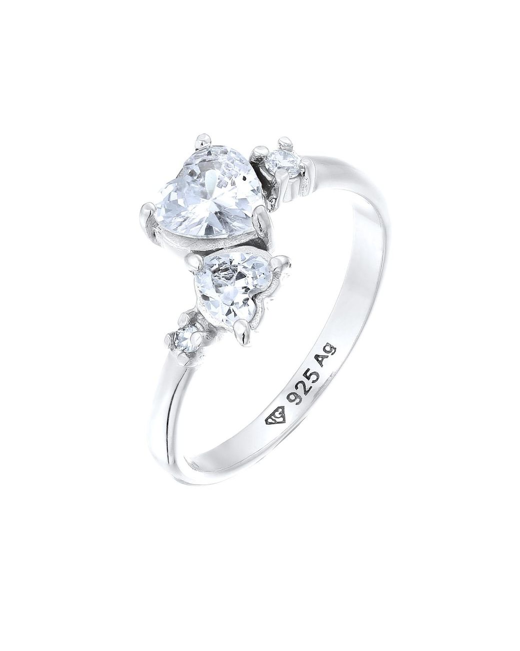 Elli Jewelry White Ring Herz