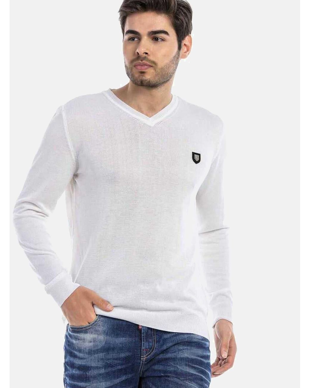 Cipo & Baxx Pullover in White für Herren