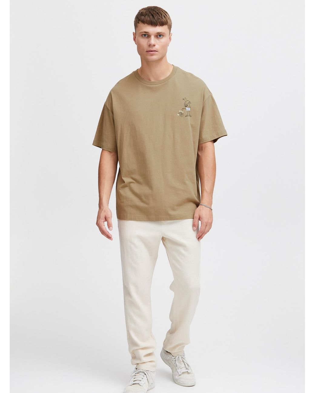 Solid T-Shirt Imre in Natural für Herren