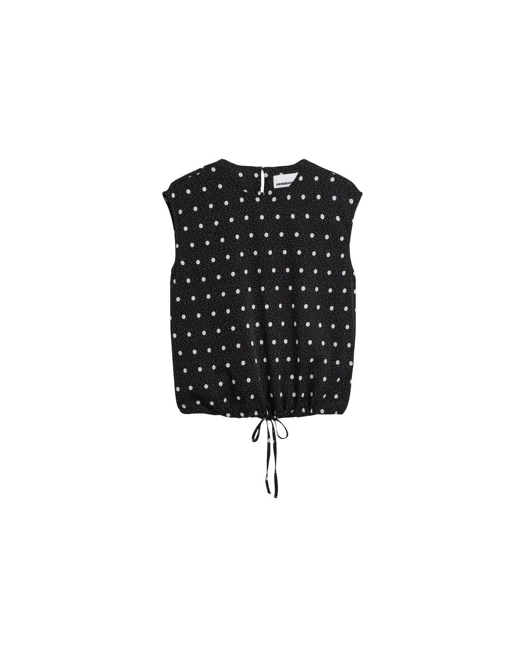 ARMEDANGELS Black Bluse Dot Drawstring