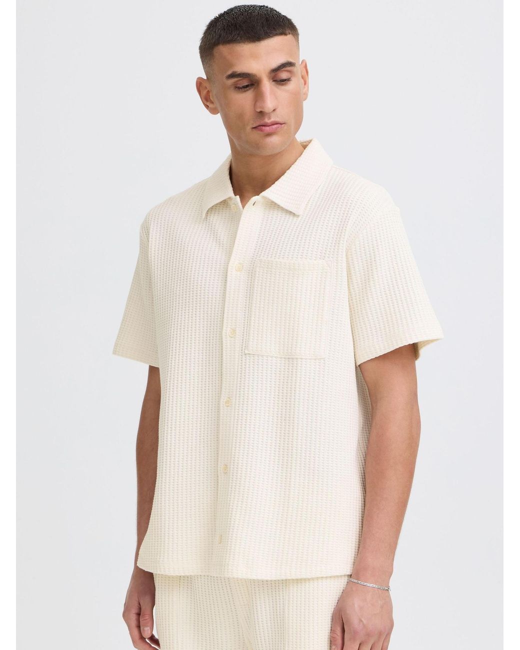 Solid Kurzarmhemd Sdutley in White für Herren