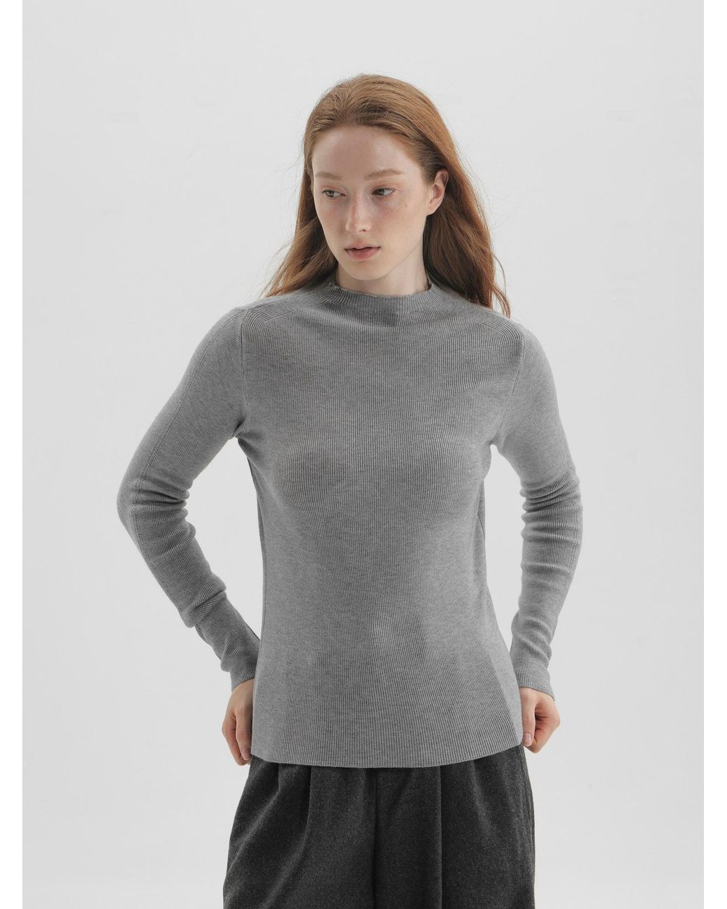 TorWeit Gray Pullover Winter Layer Top