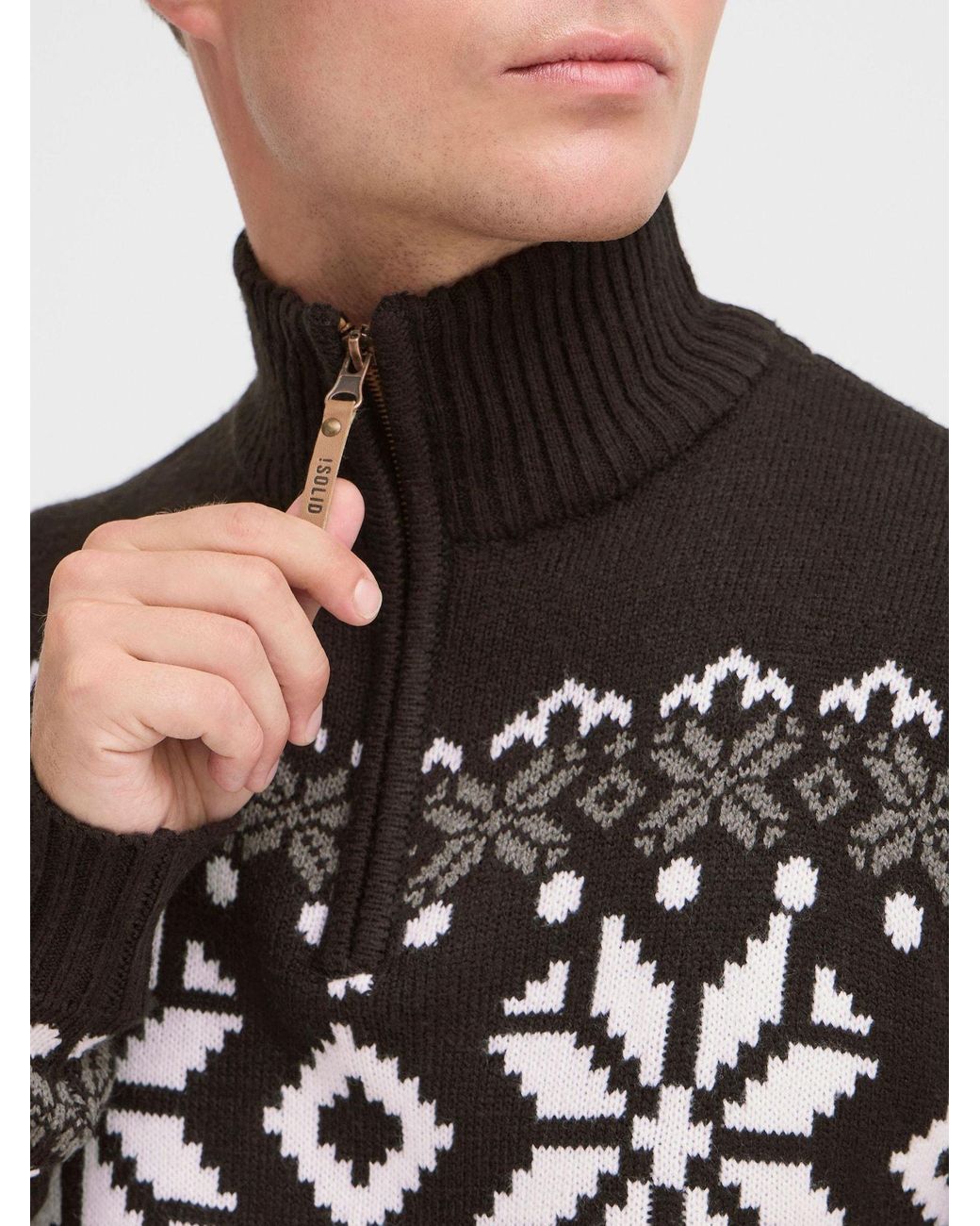 Solid Pullover Norwin in Black für Herren