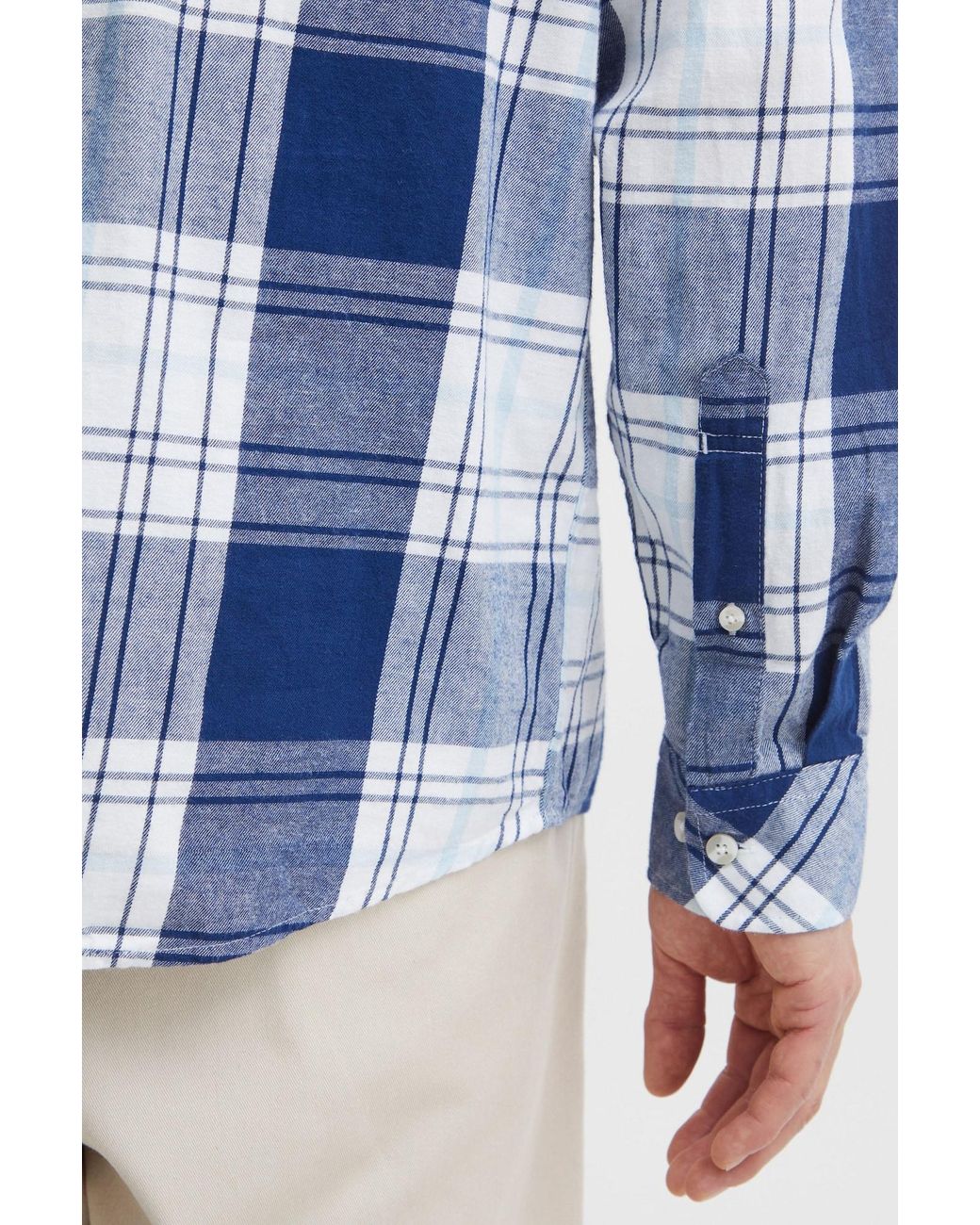 Solid Langarmhemd 'esdras' in Blue für Herren