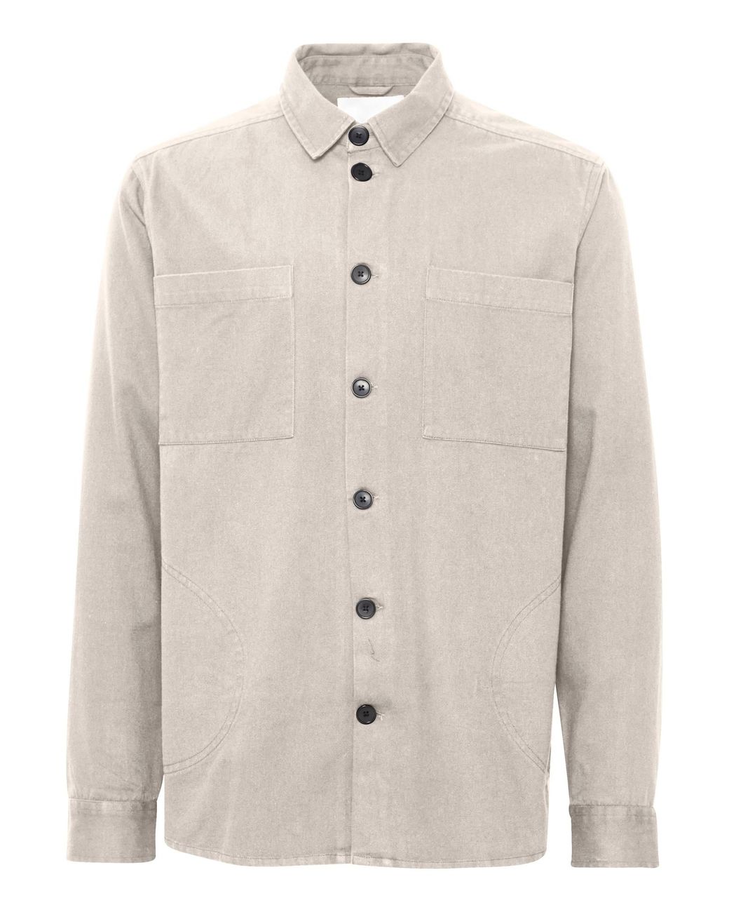 Solid Langarmhemd in Natural für Herren