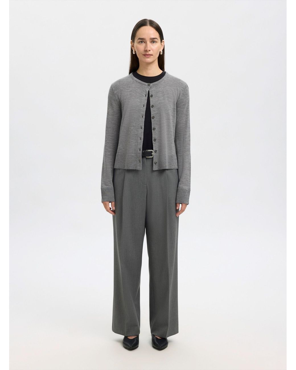 SELECTED Gray Strickjacke Slfthea