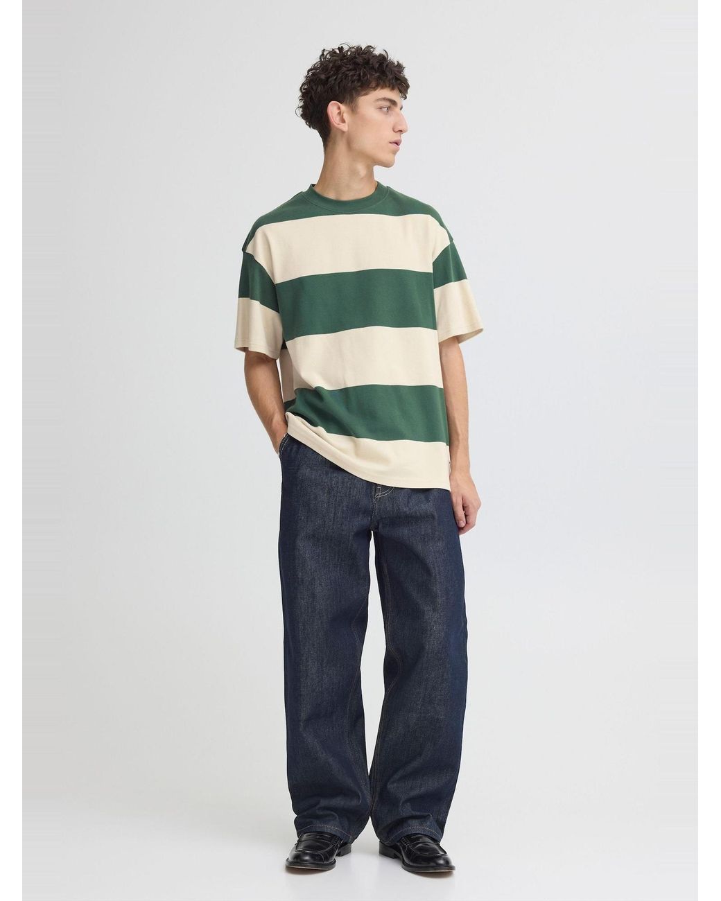 Solid Rundhalsshirt Sdroy in Green für Herren